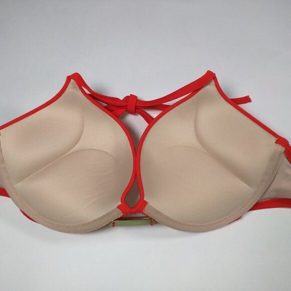 Victoria Secret 38DD Bombshell Push Up Bikini Top Red - Picture 8 of 12